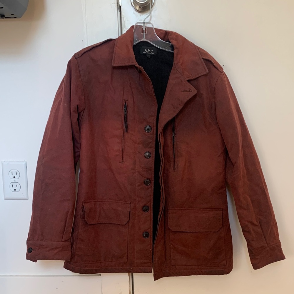 A.P.C. Waxed Maroon Jacket, made in France